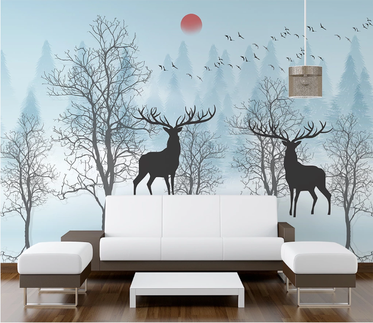 3D Black Fawn WC1930 Wall Murals