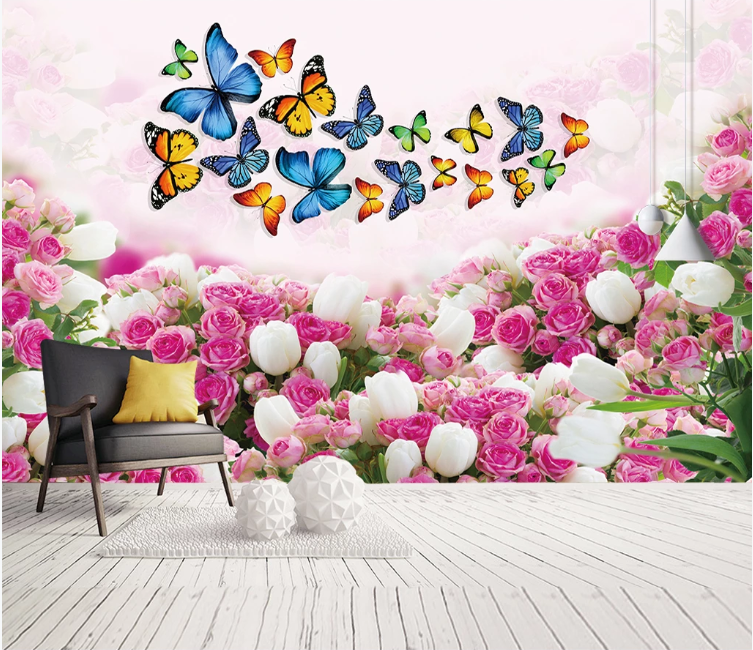 3D Rose Field WC1900 Wall Murals