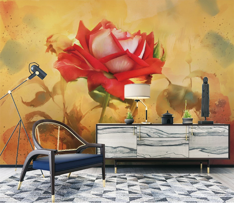 3D Bright Rose WC1841 Wall Murals