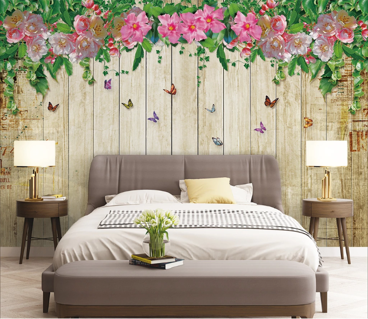 3D Color Butterfly Flower WC1813 Wall Murals