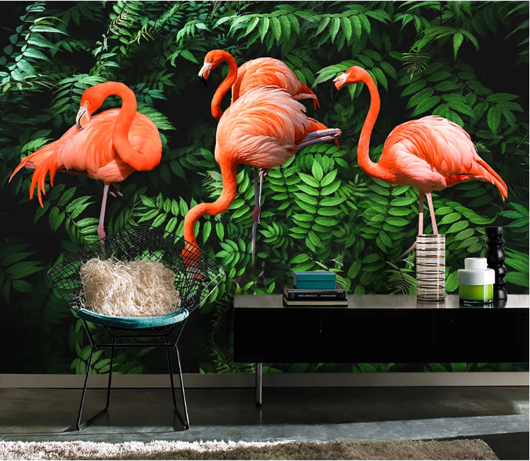 3D Flamingo Plant WC1723 Wall Murals