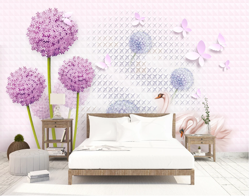 3D Bouquet Butterfly WC1691 Wall Murals