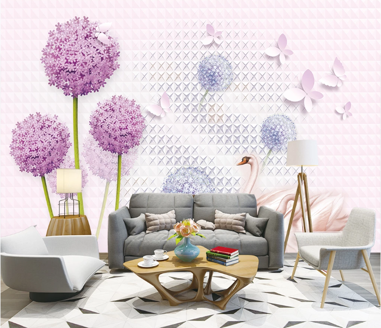 3D Bouquet Butterfly WC1691 Wall Murals