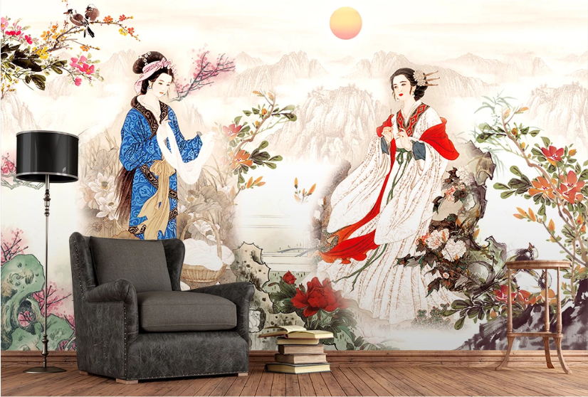 3D Woman Woods WC1567 Wall Murals