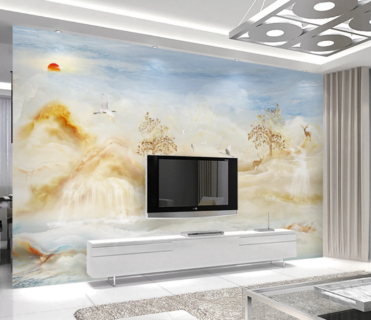 3D Goldfish Fawn WC1083 Wall Murals