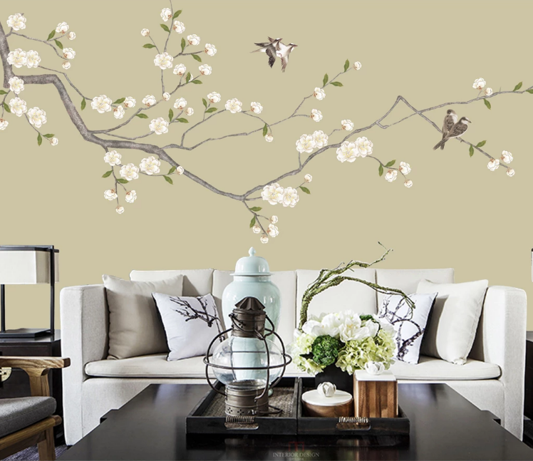 3D Swallow Flower WC1011 Wall Murals