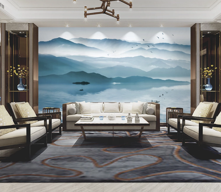 3D Mountain Rriver WC910 Wall Murals