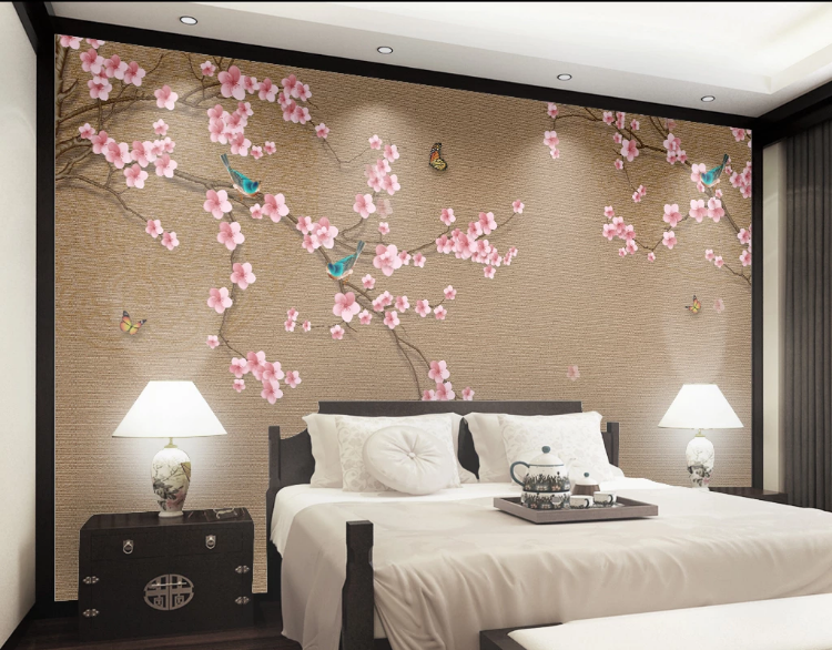 3D Plum Butterfly WC859 Wall Murals