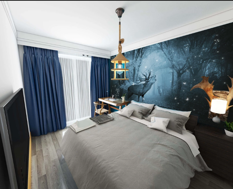 3D Firefly Deer WC835 Wall Murals