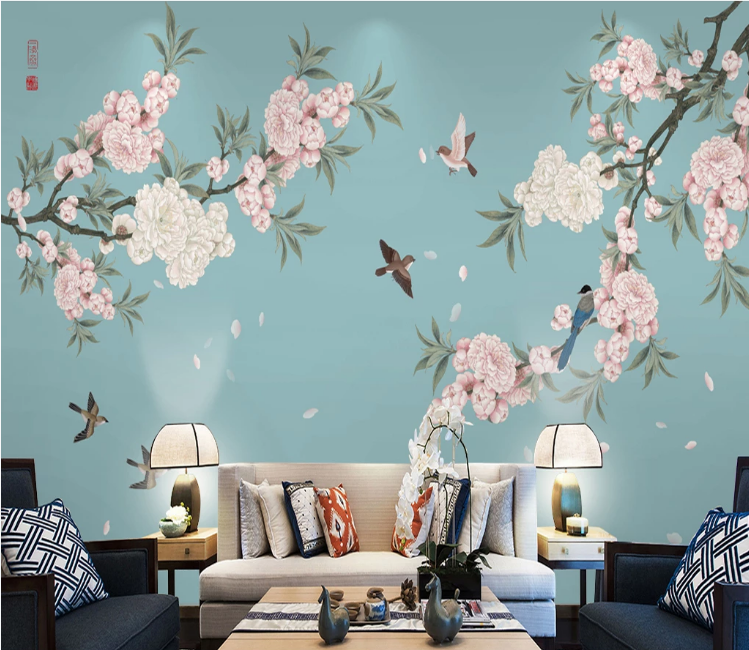 3D Plum Petals WC819 Wall Murals