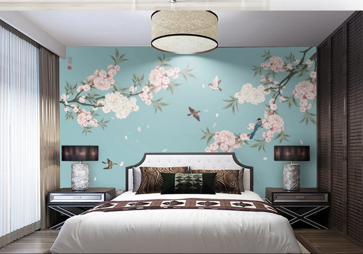 3D Plum Petals WC819 Wall Murals