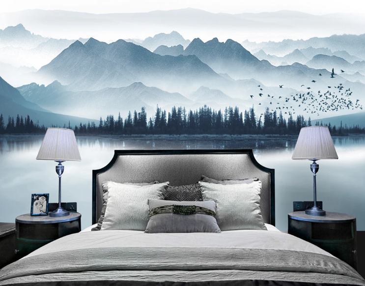 3D Woods Lake WC432 Wall Murals