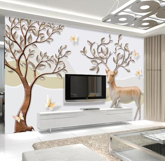 3D Deer Tree WC614 Wall Murals