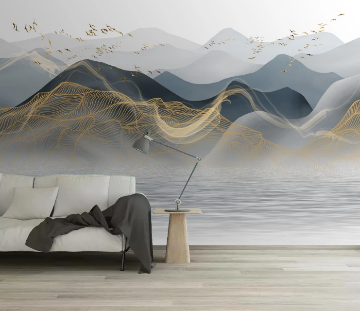 3D Foggy Blue Mountains WC2511 Wall Murals