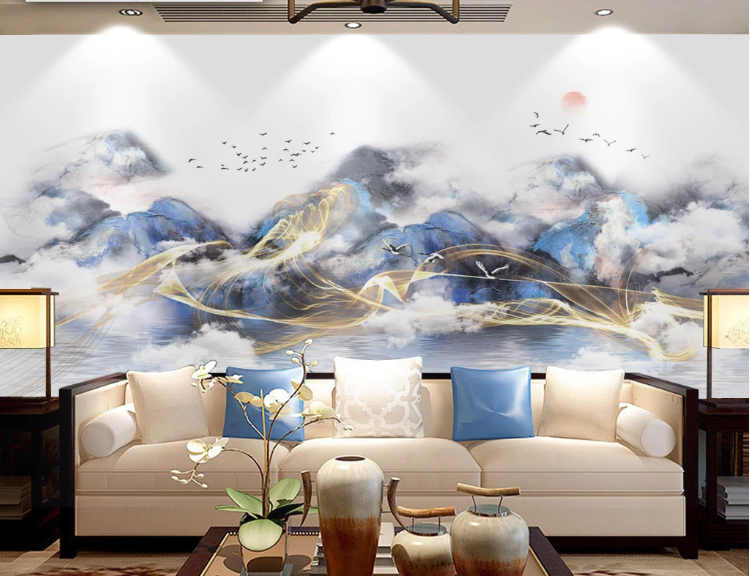 3D Blue Mountain WC1501 Wall Murals