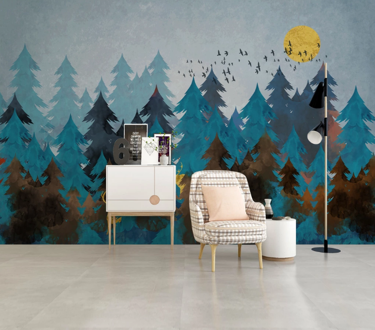 3D Sun Forest WC2747 Wall Murals