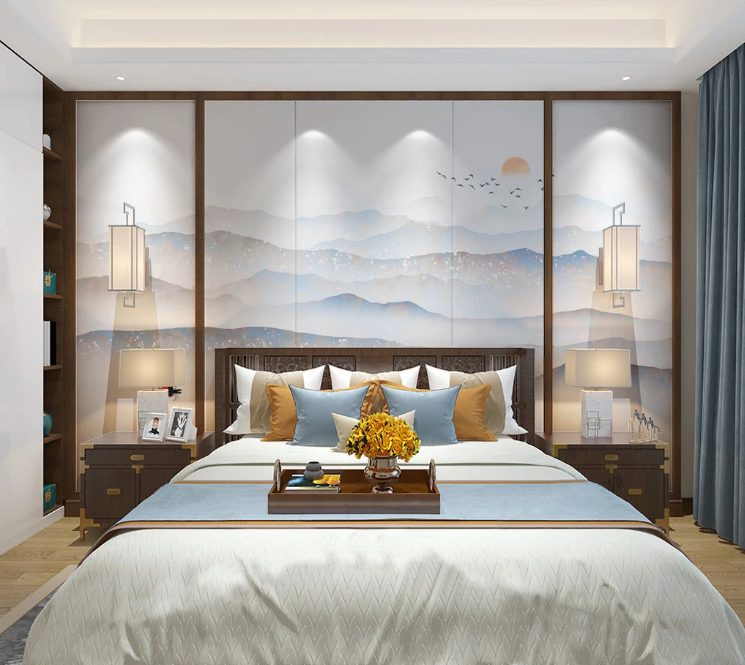 3D Red Boat Valley WC2704 Wall Murals