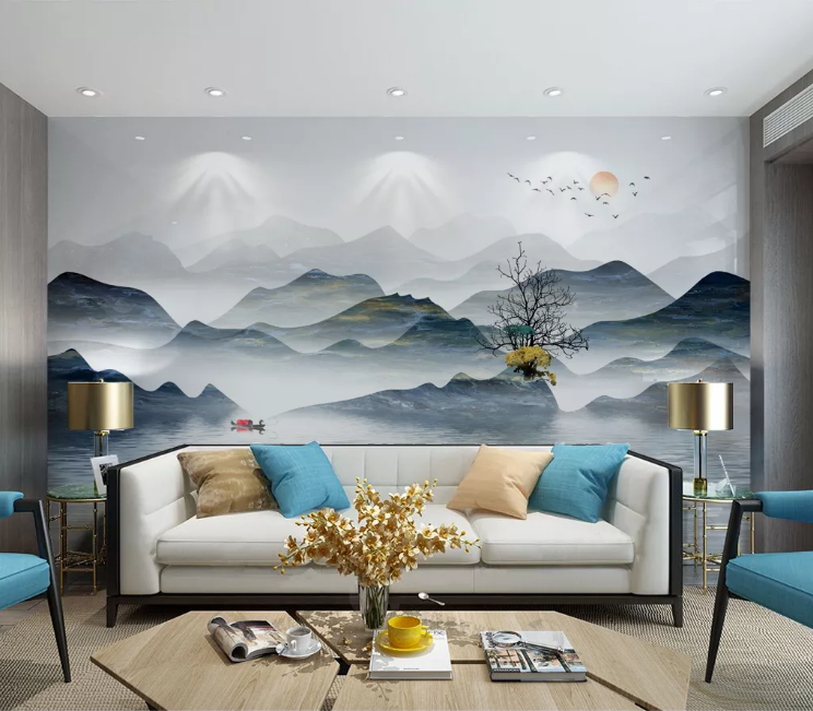 3D Lake Stone WC2436 Wall Murals