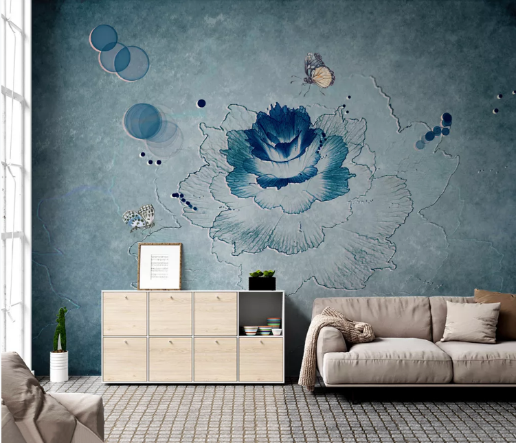 3D Graffiti Lotus WC2423 Wall Murals