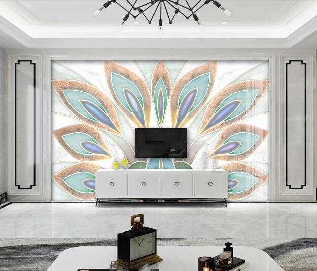 3D Flower Leaf WC2580 Wall Murals