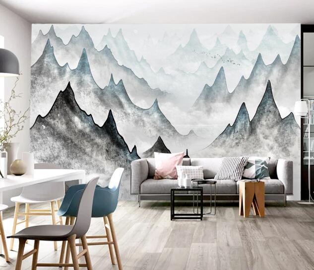 3D Misty Canyon WC2112 Wall Murals