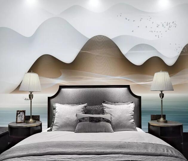 3D Wavy Mountain WC2097 Wall Murals