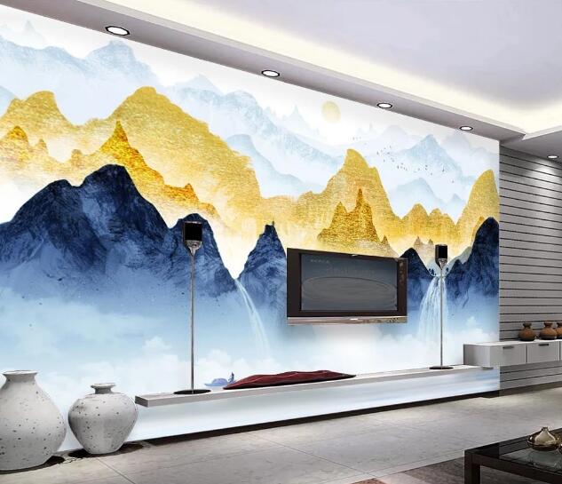 3D Yellow Valley WC2066 Wall Murals