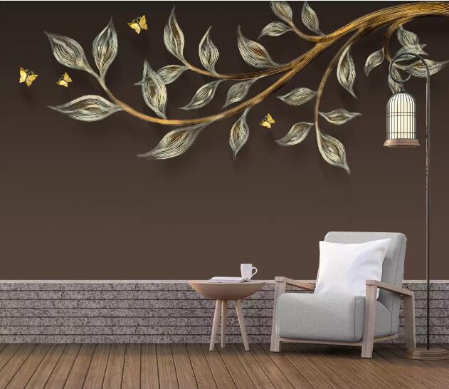 3D Golden Butterfly WC2006 Wall Murals