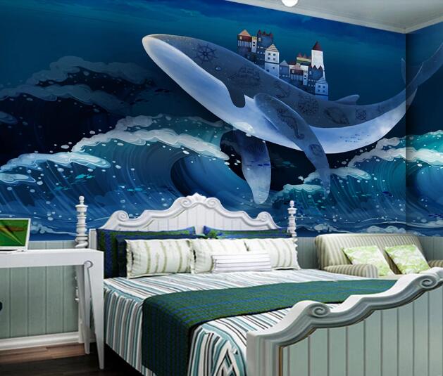 3D Whale House WC1826 Wall Murals