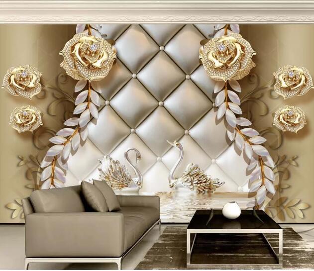 3D Diamond Swan WC1630 Wall Murals