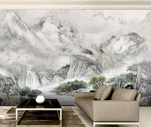 3D Woods Mountains WC1571 Wall Murals