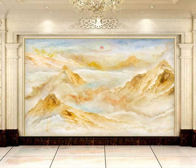 3D Yellow Mountain WC1555 Wall Murals