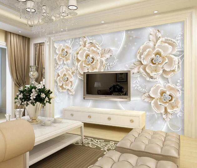 3D Golden Flower WC1378 Wall Murals