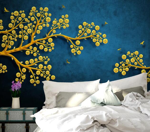 3D Copper Money Tree WC1347 Wall Murals