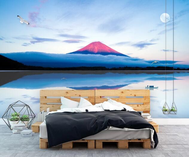 3D Red Mountain WC690 Wall Murals