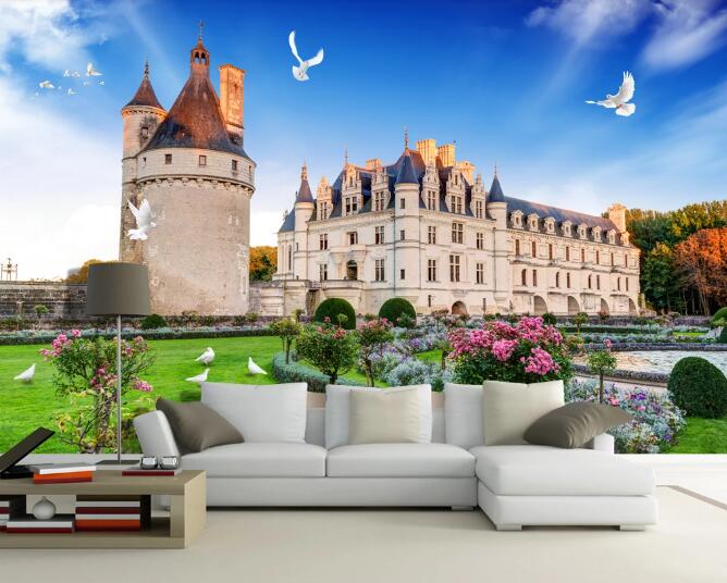 3D Pigeon Castle WC315 Wall Murals