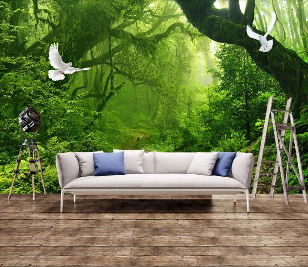 3D Pigeon Forest WC310 Wall Murals