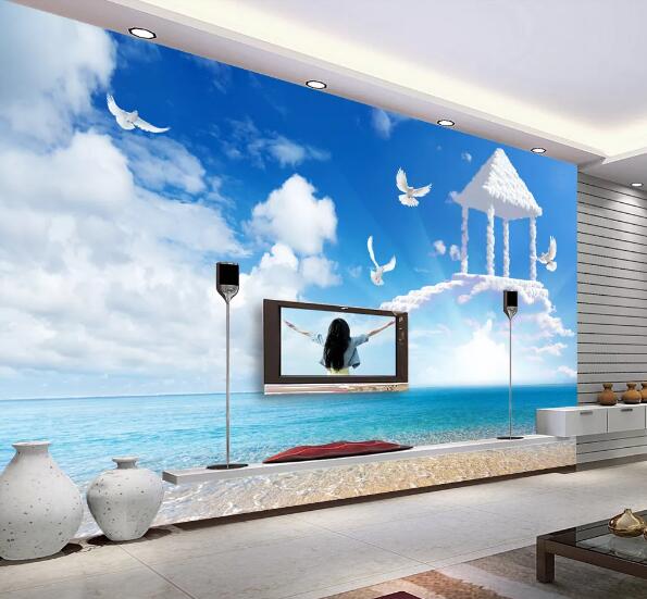 3D Cloud Pavilion WC272 Wall Murals