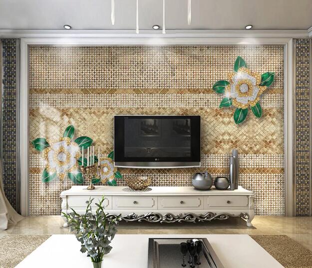 3D Leaf Jewelry WC1241 Wall Murals