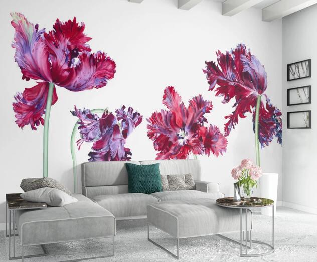 3D Red Flower WC976 Wall Murals