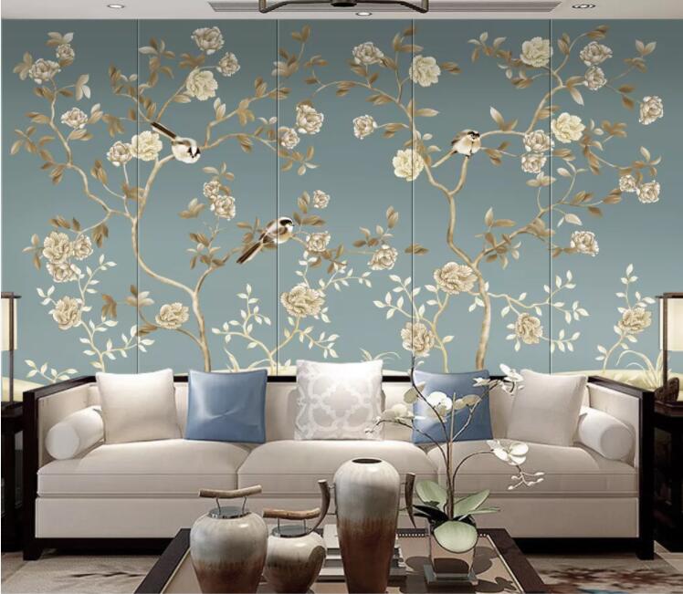 3D Peony Bird WC2774 Wall Murals