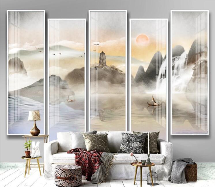 3D Waterfall Tower WC2703 Wall Murals