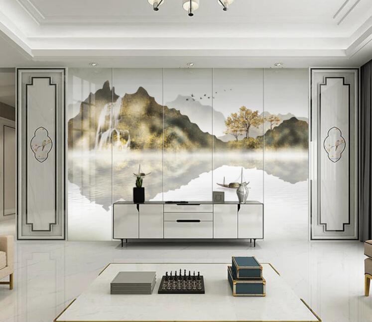 3D Waterfall Boat WC2582 Wall Murals