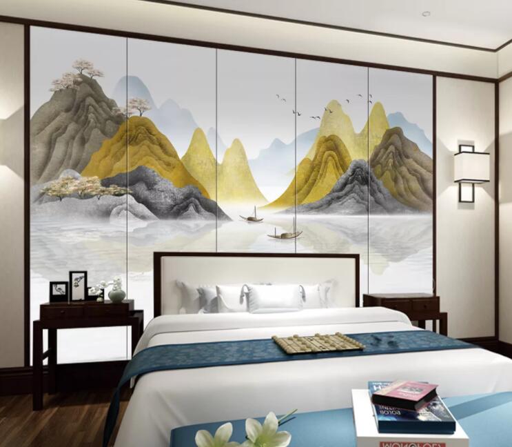 3D Yellow Mountain WC2565 Wall Murals