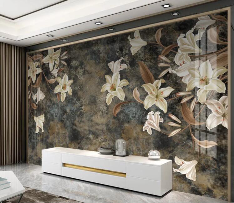 3D Lily Blooming WC2552 Wall Murals