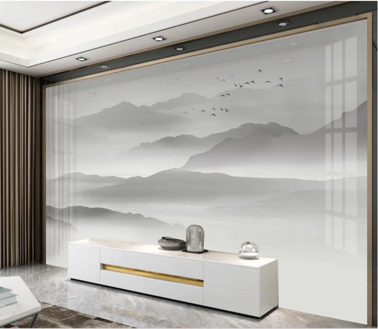 3D Misty Mountain WC2499 Wall Murals