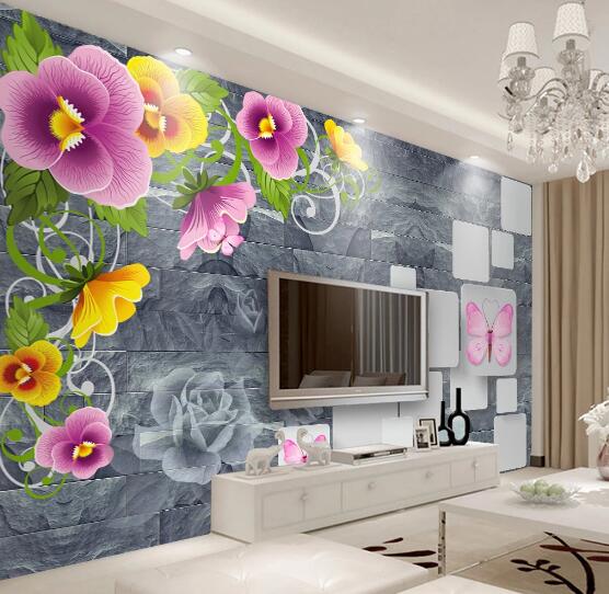 3D Butterfly Flower WC225 Wall Murals