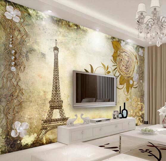 3D Yellow Tower Rose WC223 Wall Murals