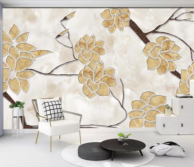 3D Yellow Flower WC1245 Wall Murals