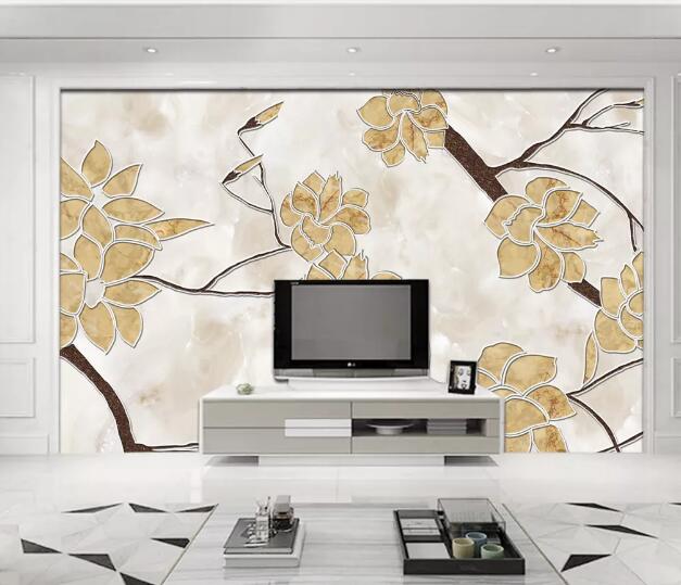 3D Yellow Flower WC1245 Wall Murals